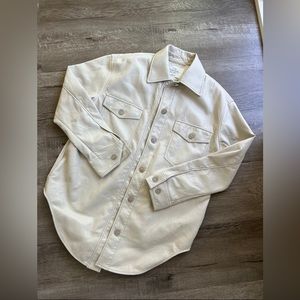 Aritzia Ganna Leather Shirt Jacket
